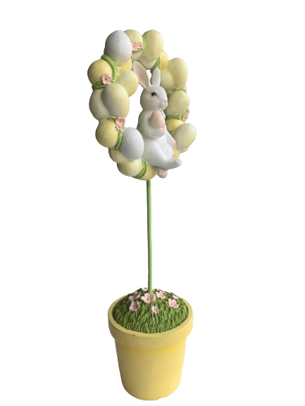 Vaso de Balões com Coelho em Resina