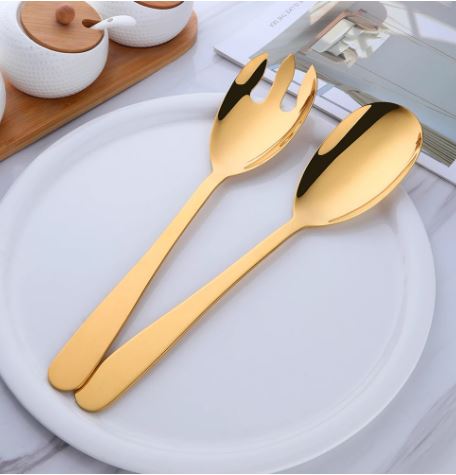Talheres Longos para Salada Dourado -2 pcs