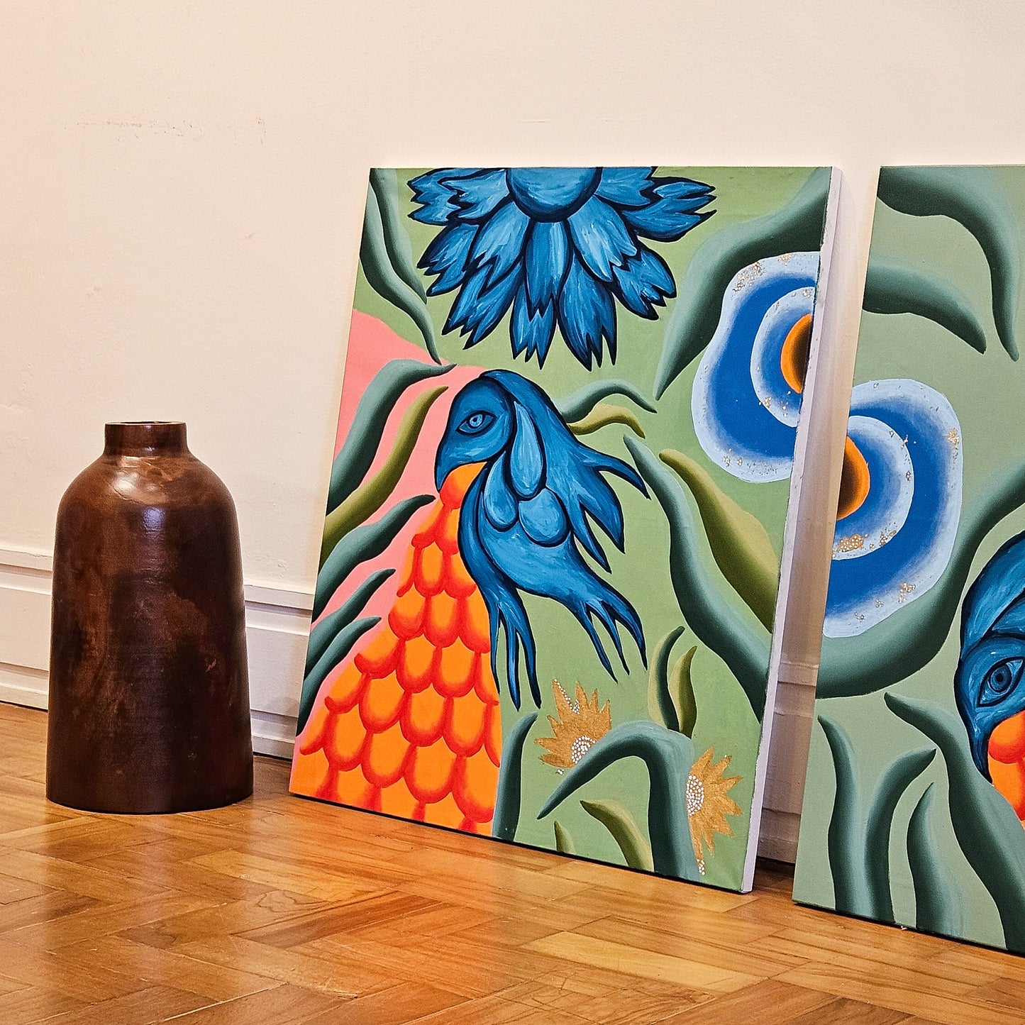 Pintura em Tela O Voo Coleção Jardins Secretos