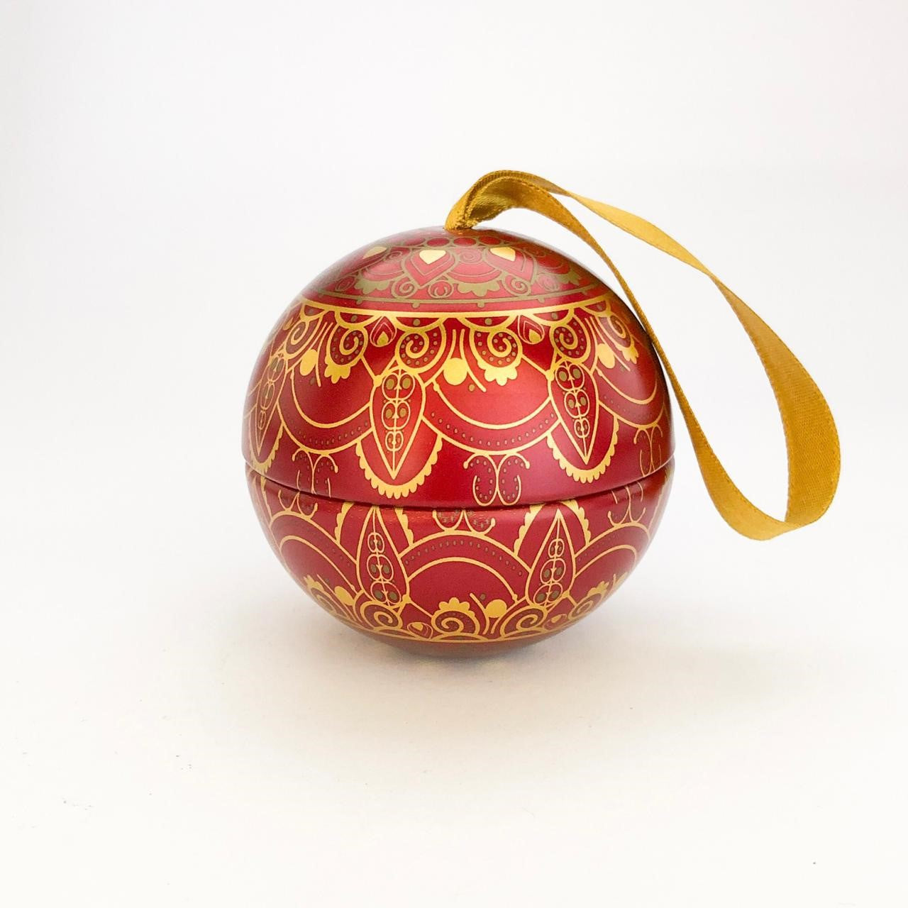 Vela em Lata bola de Natal Vermelha