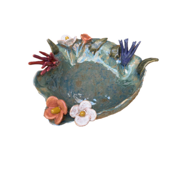 Centro de Mesa em Cerâmica Coleção Flowers 29x27cm