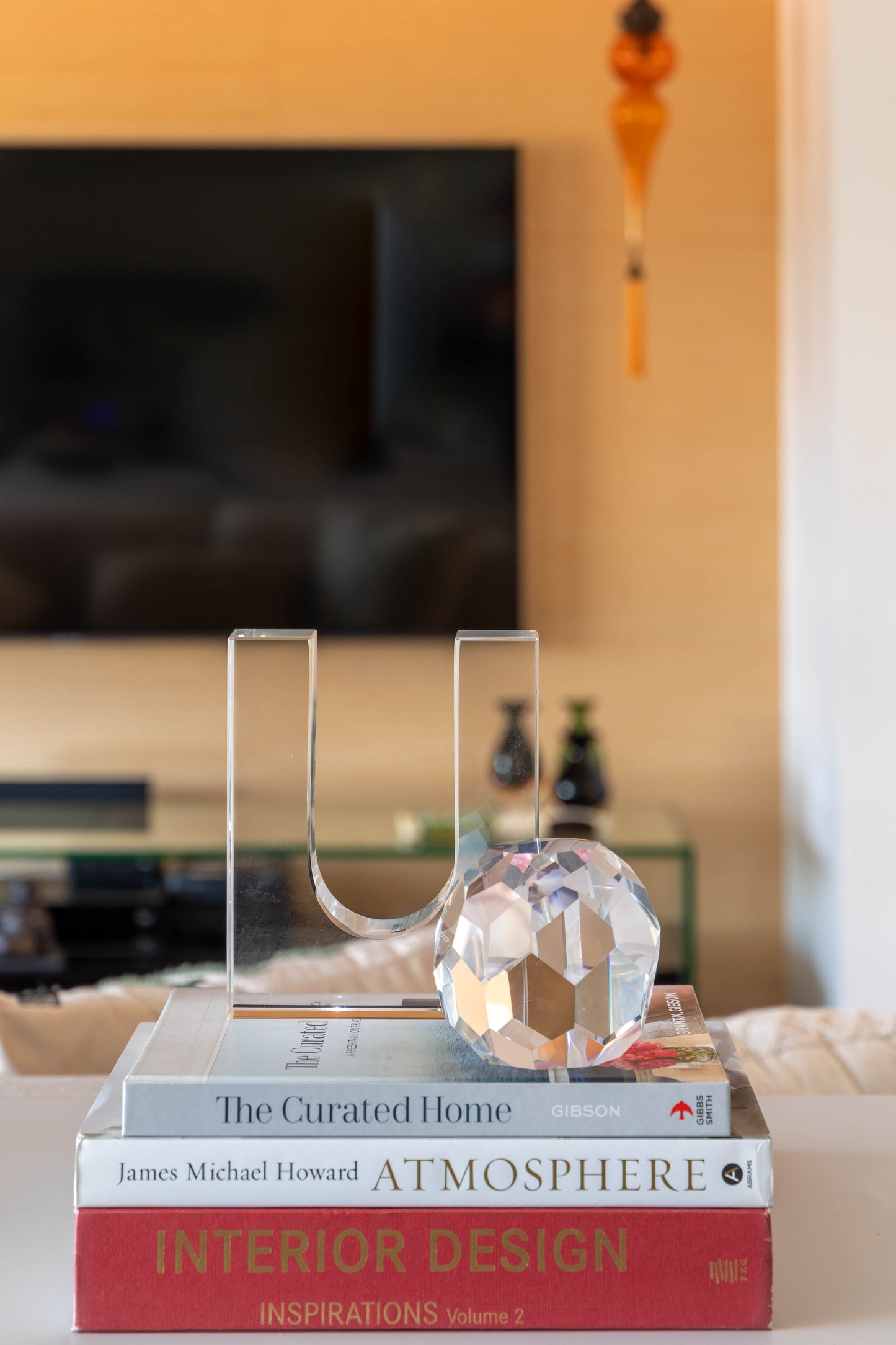 Peça Decorativa U em Cristal