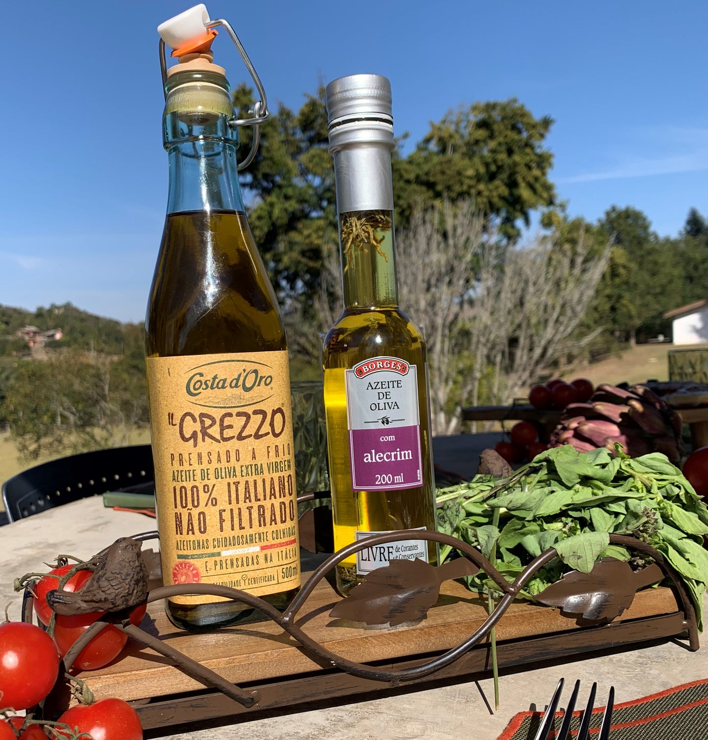 Mini Bandeja de Madeira e Ferro Passarinho