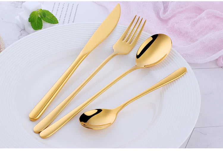 Faqueiro 24 pçs Dourado