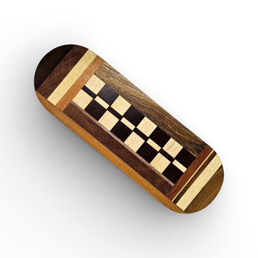 Travessa/Petisqueira Oval Tribal em Marchetaria