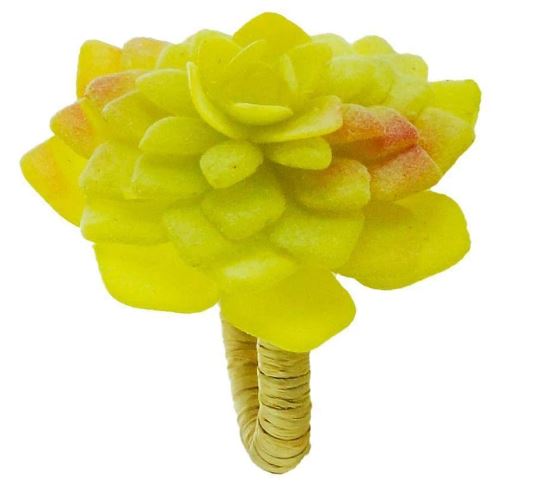 Jogo 4 Porta Guardanapos Flor Amarela