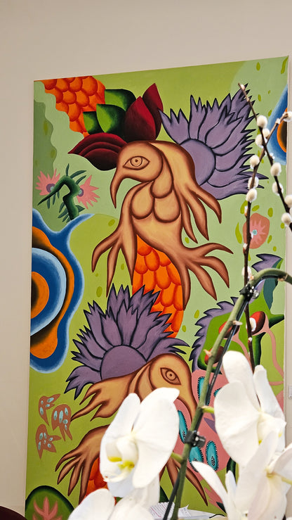 Pintura em Tela Carcará II Coleção Jardins Secretos