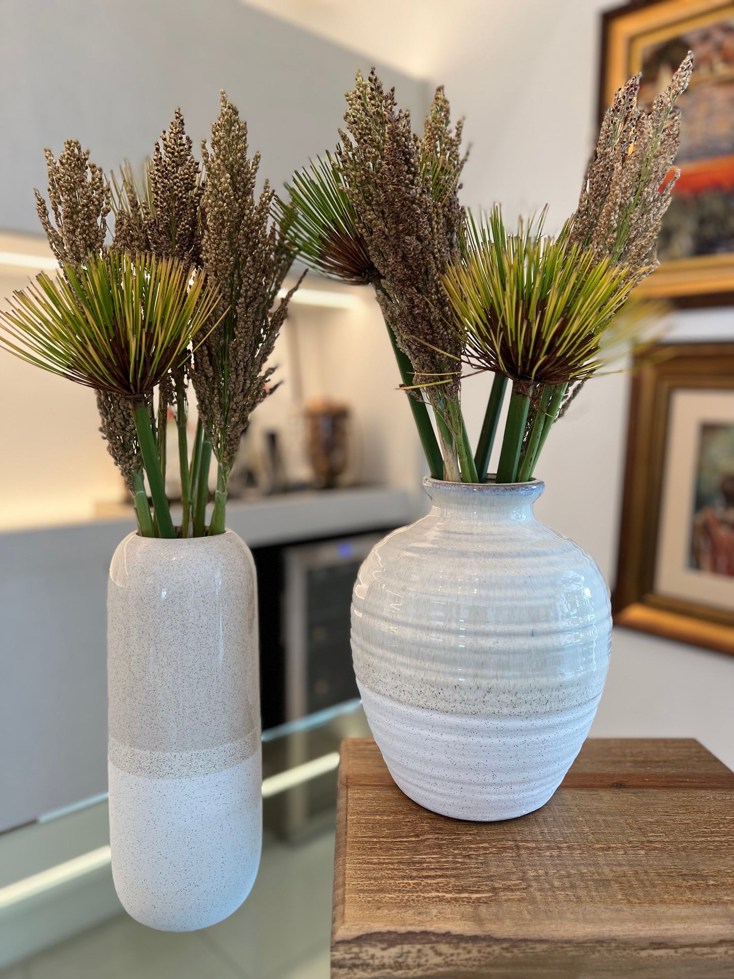 Vaso de Cerâmica Areia 28x63x10