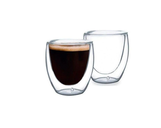 Dupla de Copos para Café com Parede Dupla 240 ml 02 Peças