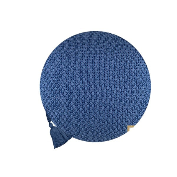 Manta Tricô Trama Lisa Azul Jeans 0,90 x 1,80