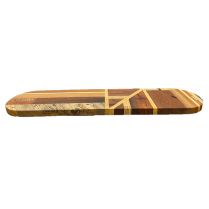 Travessa Tribal Oval 2 em Marchetaria
