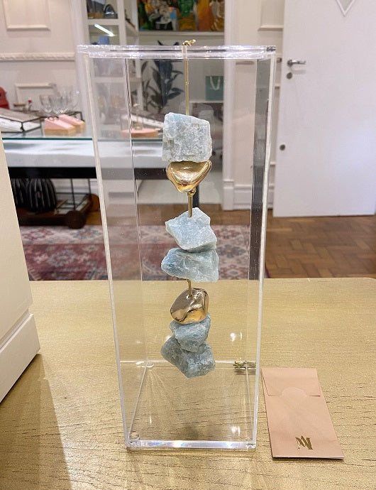 Caixa de Acrílico Decorativa Água Marinha