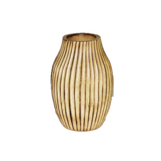 Vaso Decorativo em Madeira Trabalhada M