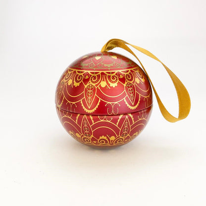 Vela em Lata bola de Natal Vermelha