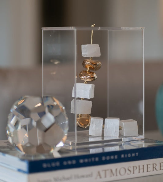 Caixa de Acrílico Decorativa Selenita Cubo M