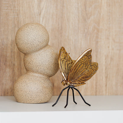 Escultura Borboleta Dourada