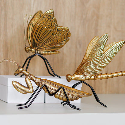 Escultura Borboleta Dourada