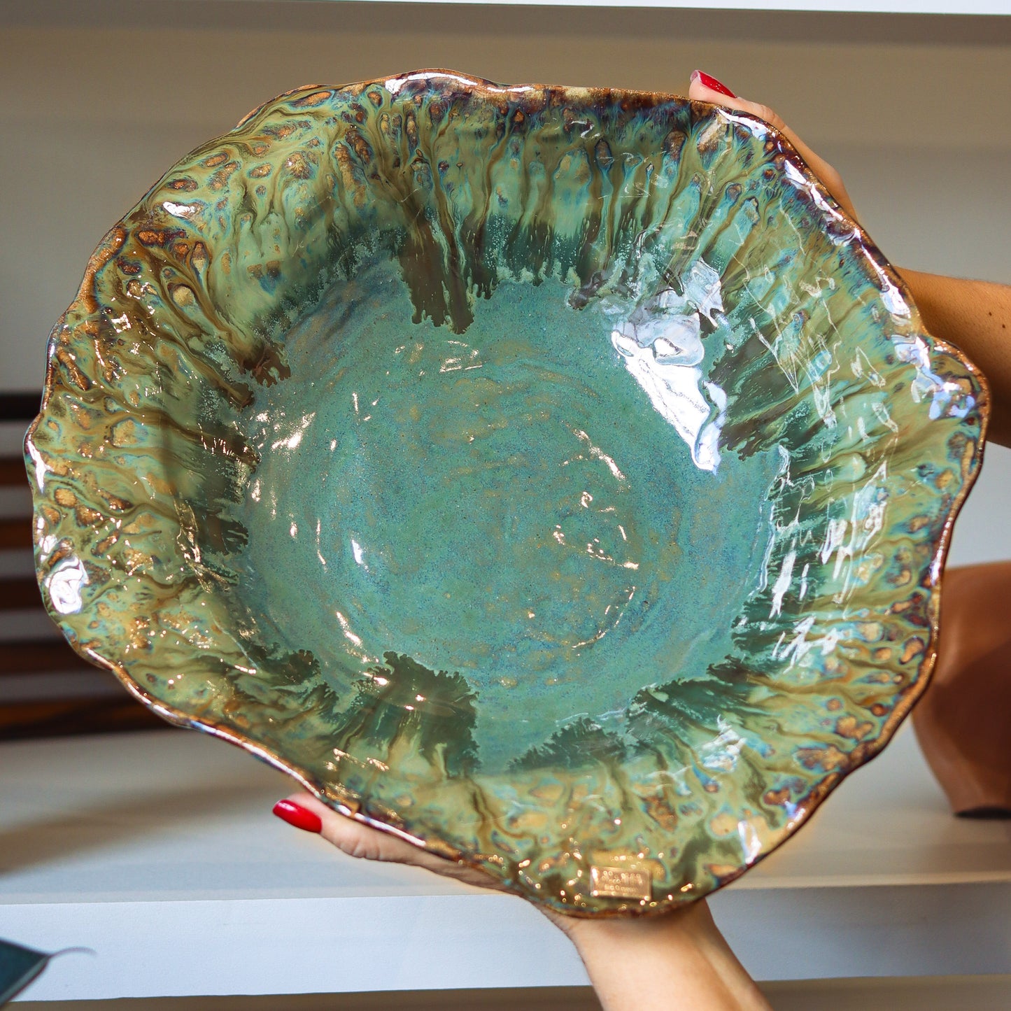 Centro de Mesa em Cerâmica Coleção Aloha 34x31cm