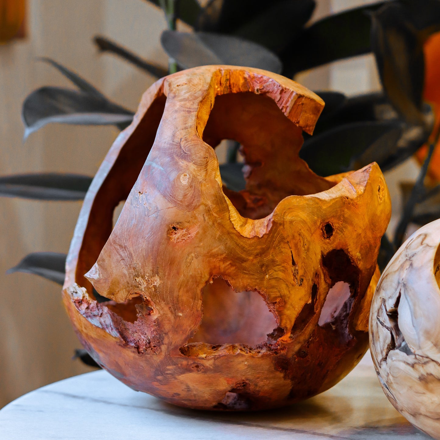 Bola/Vaso em Madeira Teka Orgânica G