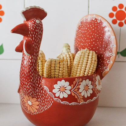 Galinha Artesanal Margarida | Porta-Ovos em Barro Vermelho