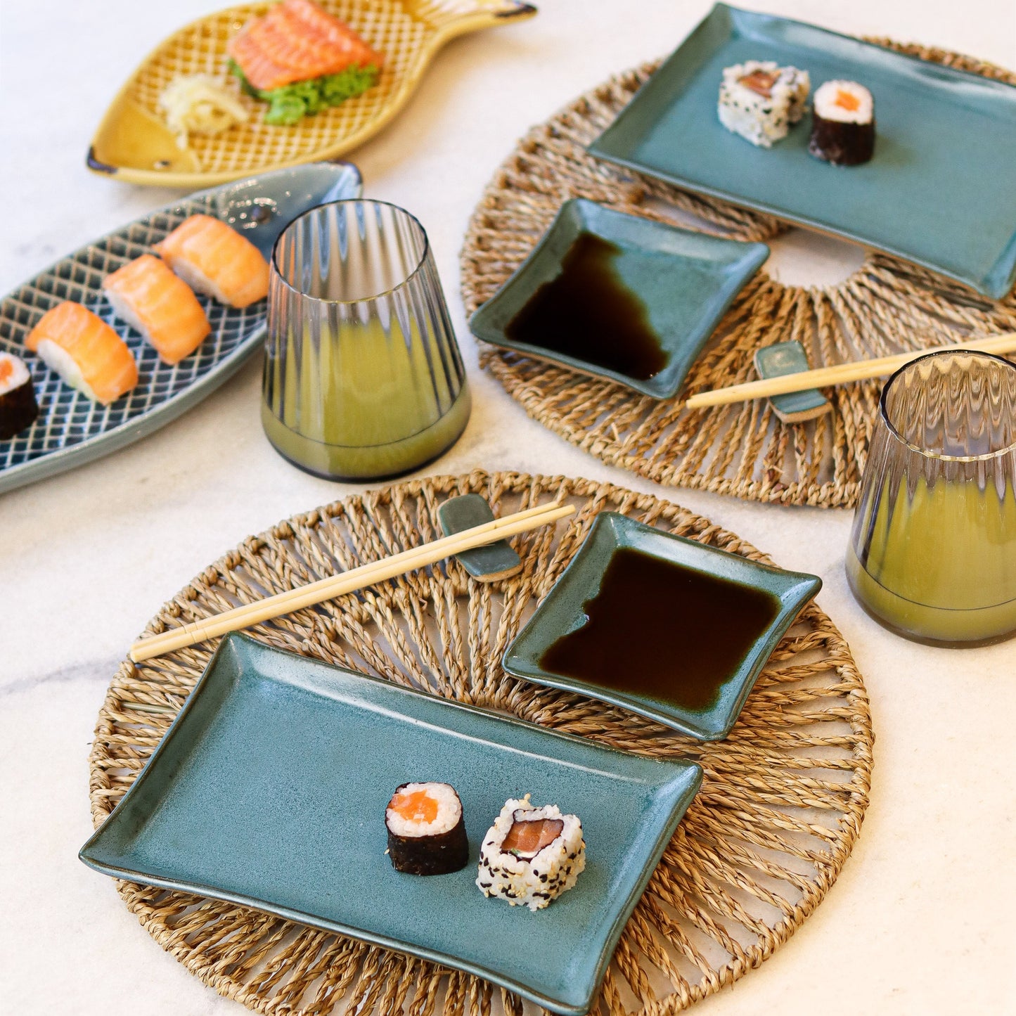 Set para Comida Japonesa Verde Turmalina 2 pessoas