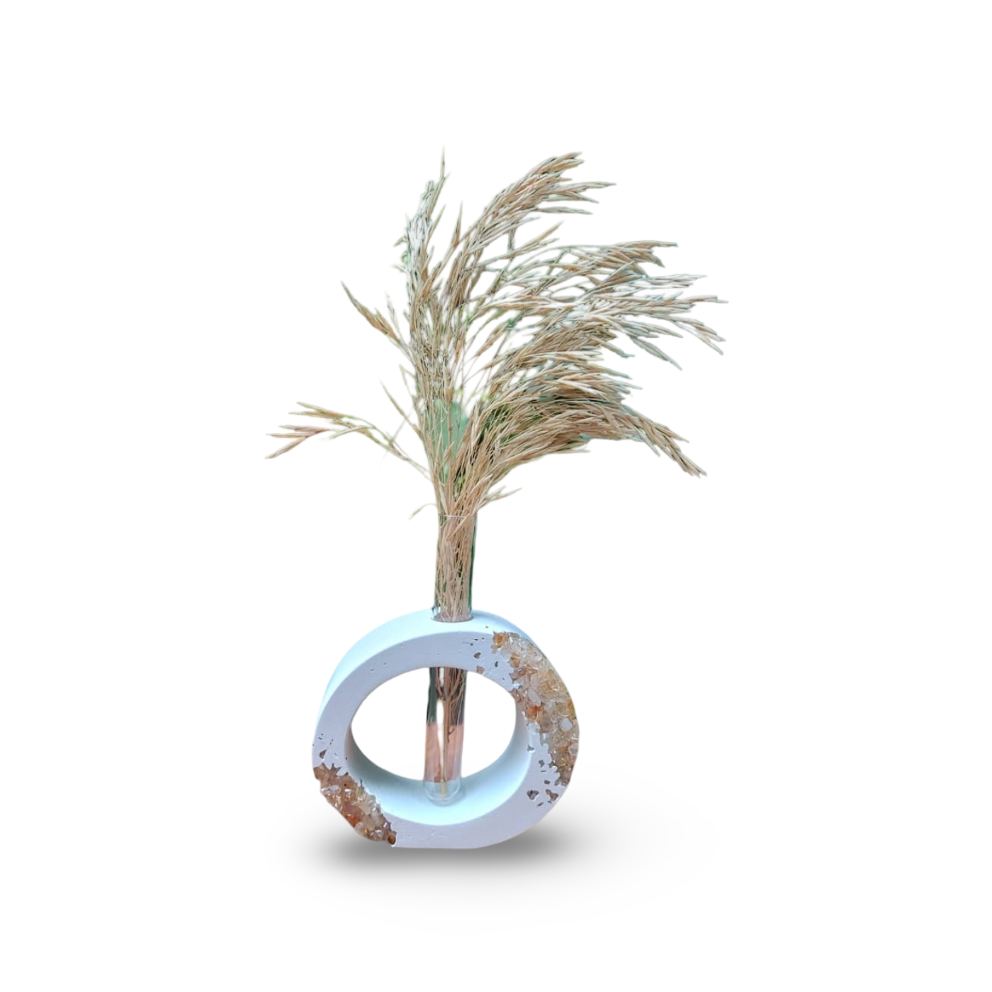 Vaso Solitário Oval em Citrino