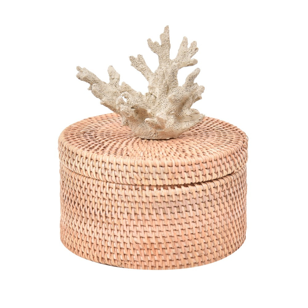 Caixa Rattan Coral Palha G