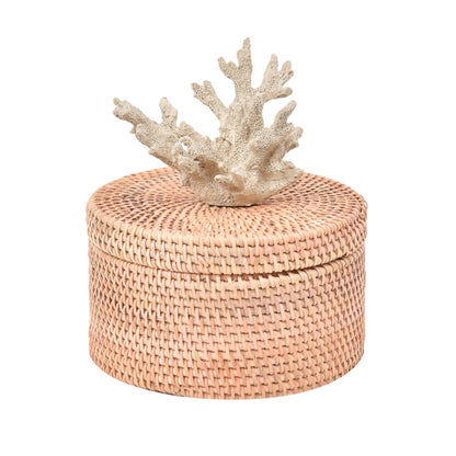 Caixa Rattan Coral Palha G