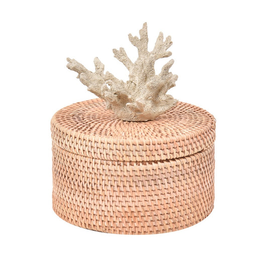 Caixa Rattan Coral Palha G