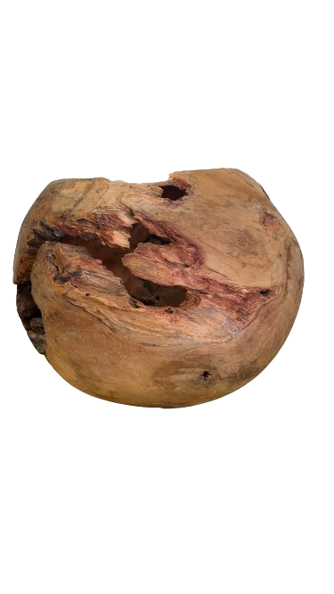 Bola/Vaso em Madeira Teka Orgânica G