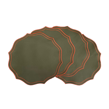 Kit 1 Mesa Posta Verde Musgo e Laranja
