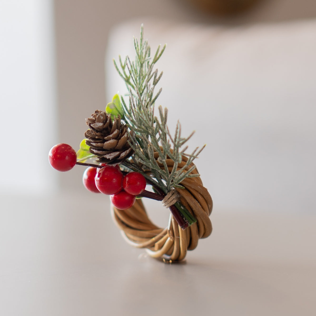 Porta Guardanapo Luz de Natal em Junco