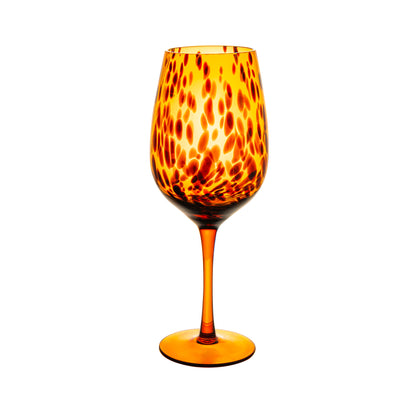 Conj 2 Taças de Vinho de Vidro Leopardo 400ml