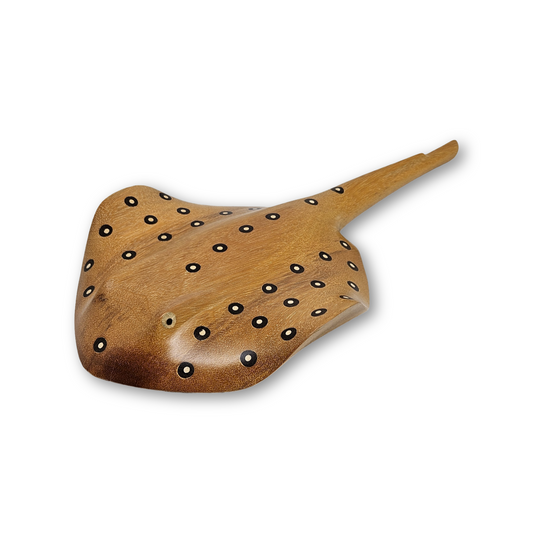 Escultura Indígena de Madeira Arraia Amarela M