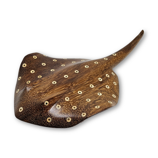 Escultura Indígena de Madeira Arraia Marrom GG