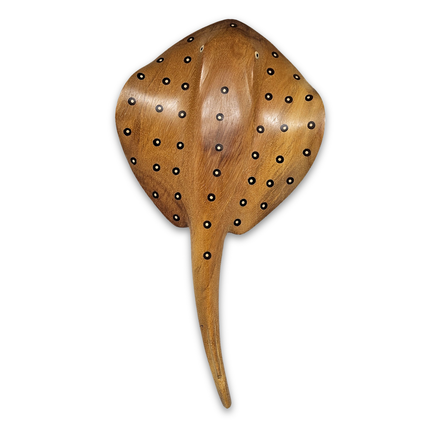 Escultura Indígena de Madeira Arraia Amarela G