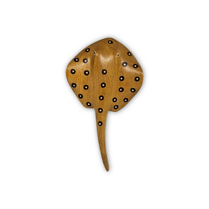 Escultura Indígena de Madeira Arraia Amarela P